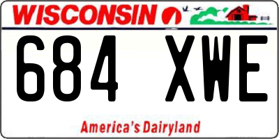 WI license plate 684XWE
