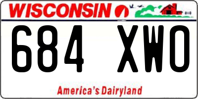 WI license plate 684XWO