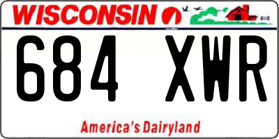 WI license plate 684XWR