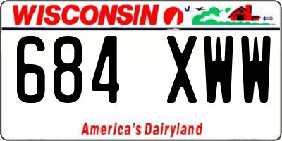 WI license plate 684XWW