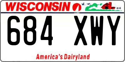 WI license plate 684XWY