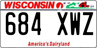 WI license plate 684XWZ