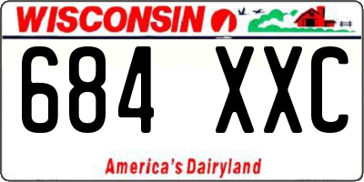 WI license plate 684XXC