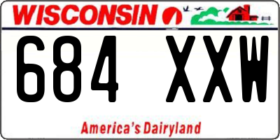 WI license plate 684XXW