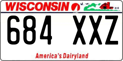 WI license plate 684XXZ