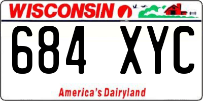 WI license plate 684XYC