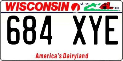 WI license plate 684XYE