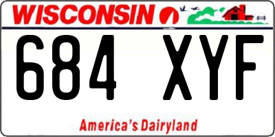 WI license plate 684XYF