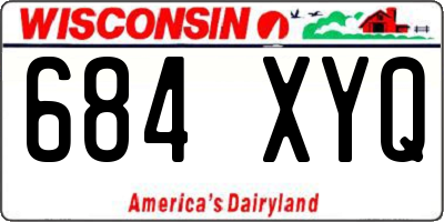 WI license plate 684XYQ