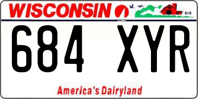 WI license plate 684XYR