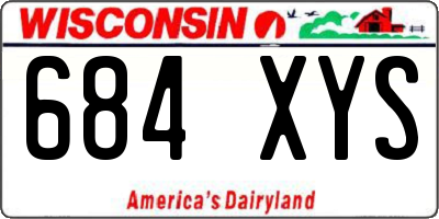 WI license plate 684XYS