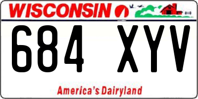WI license plate 684XYV