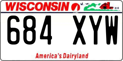 WI license plate 684XYW