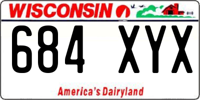 WI license plate 684XYX