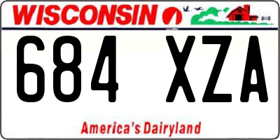 WI license plate 684XZA