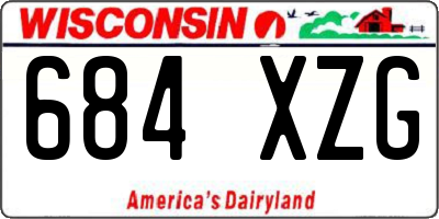 WI license plate 684XZG