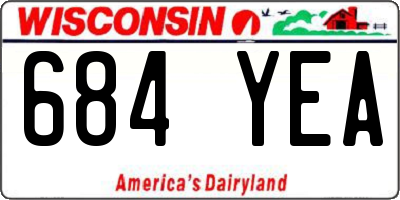 WI license plate 684YEA