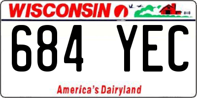 WI license plate 684YEC