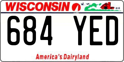 WI license plate 684YED