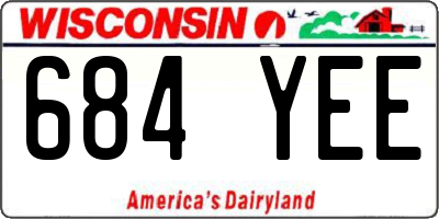 WI license plate 684YEE