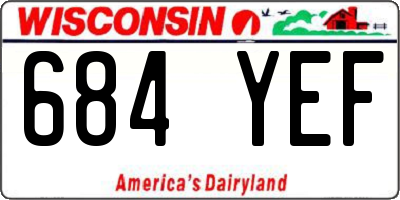 WI license plate 684YEF