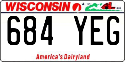 WI license plate 684YEG