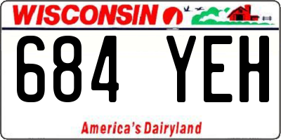 WI license plate 684YEH