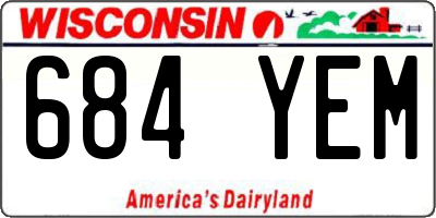 WI license plate 684YEM
