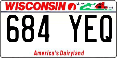 WI license plate 684YEQ