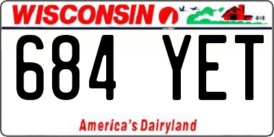 WI license plate 684YET
