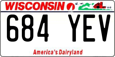 WI license plate 684YEV