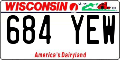 WI license plate 684YEW