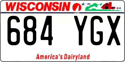 WI license plate 684YGX