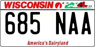 WI license plate 685NAA