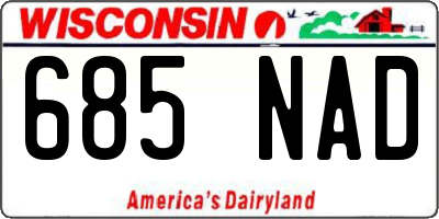 WI license plate 685NAD