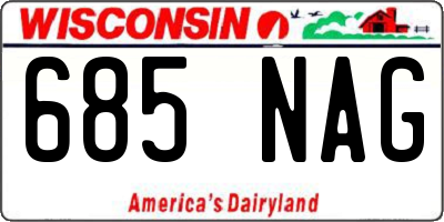 WI license plate 685NAG