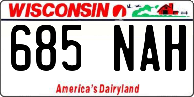 WI license plate 685NAH