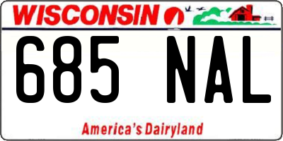WI license plate 685NAL