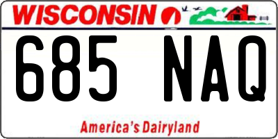 WI license plate 685NAQ