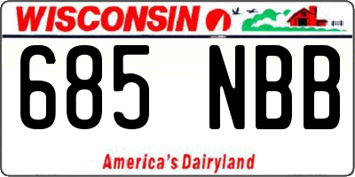 WI license plate 685NBB