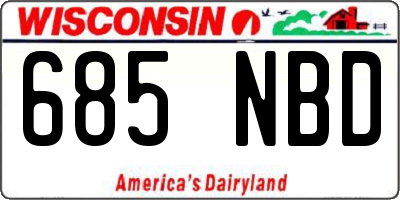 WI license plate 685NBD