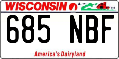 WI license plate 685NBF