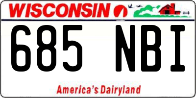 WI license plate 685NBI
