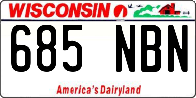 WI license plate 685NBN