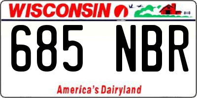 WI license plate 685NBR