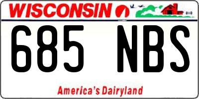 WI license plate 685NBS