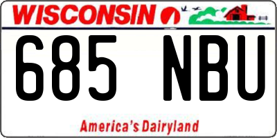 WI license plate 685NBU