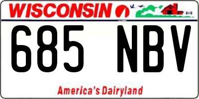 WI license plate 685NBV