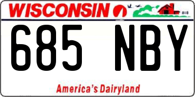 WI license plate 685NBY