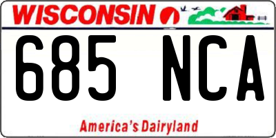 WI license plate 685NCA